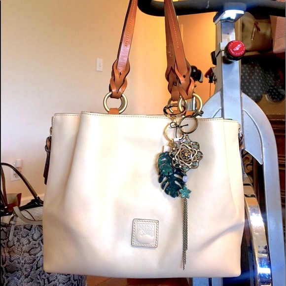 Dooney & Bourke Handbags - Dooney & Bourke Florentine Large Zip Barlow in Bone